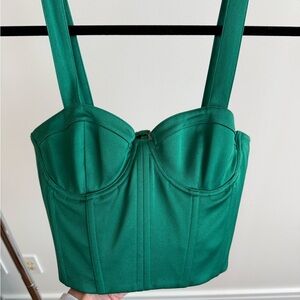 Alice + Olivia Vibrant Green Bustier Top